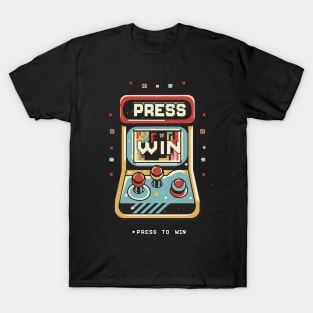 "Press to win " a Funny arcade design for gamer T-Shirt